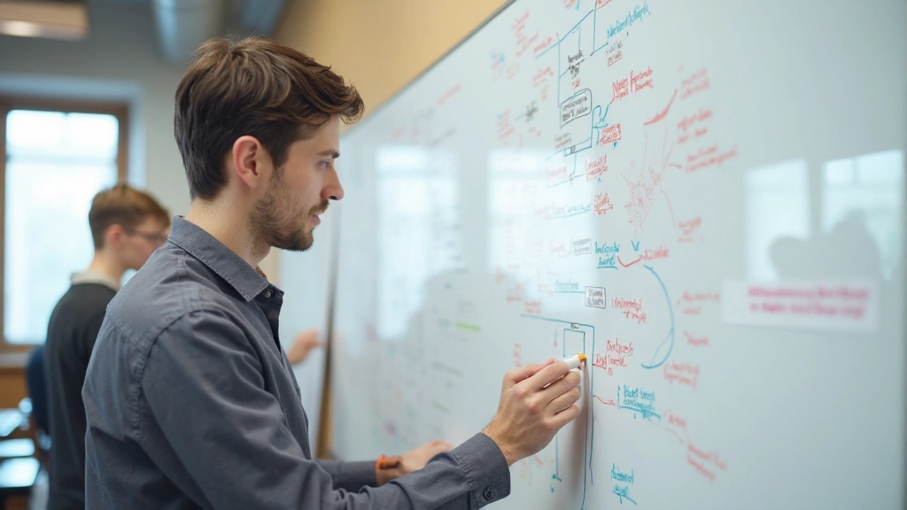 Студент использует интеллект-карты для организации информации и планирования